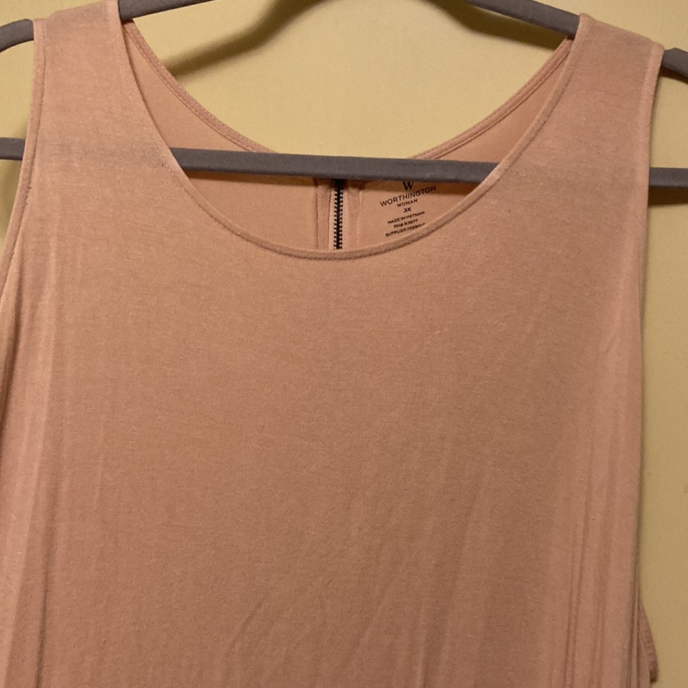 Dusty rose long sleeveless tunic